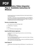 SPSS Statistics V 17 SPSS Statistics-Python Integration Plug-In Installation Instructions