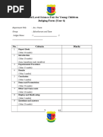 School Level Science Fair Judging Form 2016