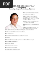 Gordon, Richard Juico "Dick": Bagumbayan Campaign Slogan: Pagbabago. Sigurado