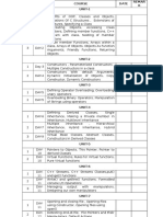 C++ Programming CONTENT (TCJ) : Batch Time: Batch Start DT.: Faculty: Batch End Dt.