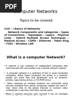 Computer Networks: Topics To Be Covered