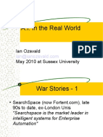 Artificial Intelligence in The Real World May 2010 Sussex University Guest Lecture