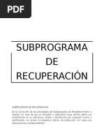 Subprograma de Recuperación