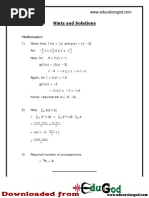 Hints and Solutions: Mathematics