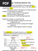 Population Ecology: Estimating Population Size Population