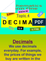 4 Decimals Form 1