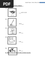 A. Fill in The Missing Letters. 1) : 1 English Paper 1 (Year 1 - May 2016)