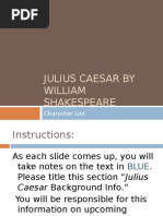 Julius Caesar Introduction, Character Predictions