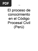 El Proceso de Conocimiento en El Código Procesal Civil