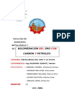 Aglomeración Del Oro Con Carbón y Petróleo