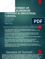 Disinvestment of Bharat Aluminium Company & Industrial Turmoil