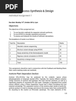 ChE312 Process Synthesis and Design Individual Assignment