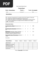 General Music Progress Report With Standards Pages 1