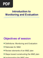 Introduction To Monitoring and Evaluation