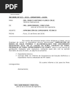 INFORME 15 Aprobación de Expediente Técnico