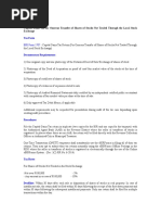 Capital Gains Tax For Onerous Transfer of Shares of Stocks Not Traded Through The Local Stock Exchange