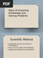 Ways of Acquiring Knowledge and Solving Problems