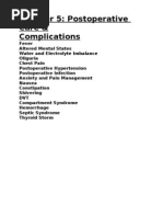 Chapter 5: Postoperative Care & Complications