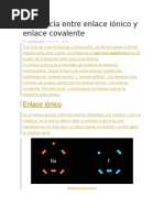 Diferencia Entre Enlace Iónico y Enlace Covalente