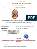 Determinacion de Los Terminales Correspondientes Entre Dos Trasnformadores Monofasicos