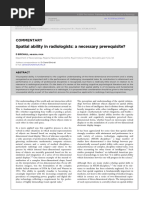 Spatial Ability in Radiologists: A Necessary Prerequisite?: Commentary