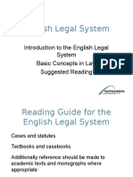 English Legal System: Introduction To The English Legal System Basic Concepts in Law Suggested Reading