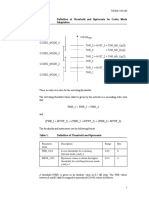 Definition of Threshold and Hysteresis For Codec Mode Adaptation