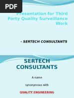 Presentation For Third Party Quality Surveillance Work: - Sertech Consultants