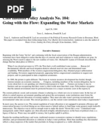 Going With The Flow: Expanding The Water Markets, Cato Policy Analysis