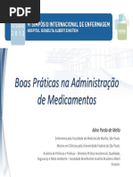 Boas Praticas Recomendadas para o Cuidado Seguro Na Administracao de Medicamentos