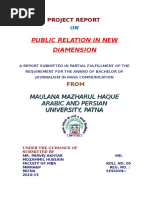 Public Relation in New Diamension: Maulana Mazharul Haque Arabic and Persian University, Patna