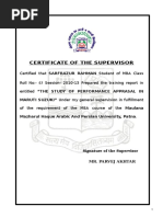 Certificate of The Supervisor