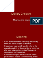 Literary Criticism: Meaning and Origin