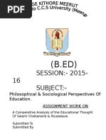 SESSION:-2015 - 16 Subject:-: Philosophical & Sociological Perspectives of Education