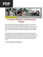 Common Mistakes in Electronics Repair