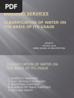 Building Services: Classification of Water On The Basis of Its Usage