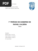 Rafael Caldera - 1er Gobierno. Caracteristicas