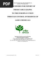 Procedures For Export of Fresh Table Grapes To The European Union Through Control of Residues of Agro Chemicals