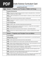 Second Grade Science Curriculum Card