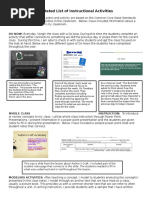 Annotated List of Instructional Activities