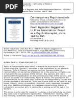 From Hypnotic Suggestion To Free Association: Freud As A Psychotherapist, Circa 1892-1893