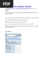 Creating Factory Holiday Calendar