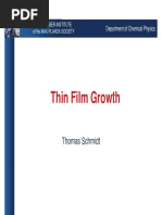 Thin Film Growth Thin Film Growth: Thomas Schmidt Thomas Schmidt