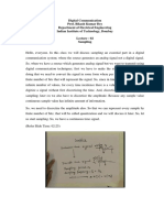 Digital Communication Prof. Bikash Kumar Dey Department of Electrical Engineering Indian Institute of Technology, Bombay Lecture - 02 Sampling