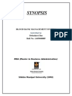 SYNOPSIS Blood Bank Management System