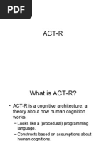 Overview 2 ACT-R (Adaptive Control of Thought - Rational)