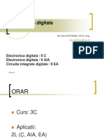 Electronica Digitala: Electronica Digitala / II C Electronica Digitala / II AIA Circuite Integrate Digitale / II EA