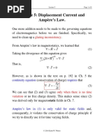 Lecture 5: Displacement Current and Ampère's Law.: Glaring Inconsistency