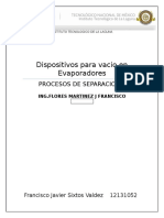 Dispositivos de Vacio para Evaporadores