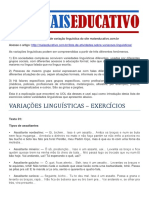 Exercícios Variacao Linguistica